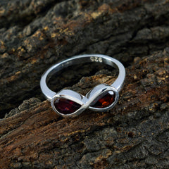 Garnet Toi et Moi American 925 Sterling Silver Red Gemstones Dainty Romantic Ring Jewelry