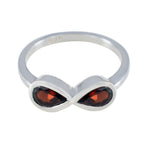 Garnet Toi et Moi American 925 Sterling Silver Red Gemstones Dainty Romantic Ring Jewelry