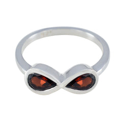 Garnet Toi et Moi American 925 Sterling Silver Red Gemstones Dainty Romantic Ring Jewelry