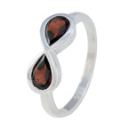 Garnet Toi et Moi American 925 Sterling Silver Red Gemstones Dainty Romantic Ring Jewelry