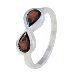 Garnet Toi et Moi American 925 Sterling Silver Red Gemstones Dainty Romantic Ring Jewelry
