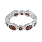 Garnet multiple German 92.5 Silver Red Gems Minimal Eternity Band Jewellery