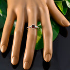 Garnet Trilogy American Sterling Silver Red Gemstones Elegant  Modern Ring Jewellery