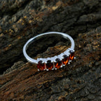 Garnet Penta Japanese Sterling Silver Red Gems Delicate Sophisticated Ring Jewellery