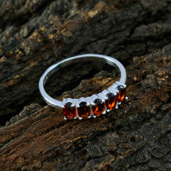 Garnet Penta Japanese Sterling Silver Red Gems Delicate Sophisticated Ring Jewellery