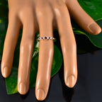 Garnet Penta Korean Sterling Silver Red Gemstone Elegant  Abstract Ring Jewellery