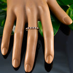 Garnet Penta Korean Silver Red Gemstones Elegant  Graceful Ring Jewellery