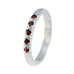 Garnet Penta Korean Silver Red Gemstones Elegant  Graceful Ring Jewellery