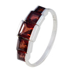Garnet Penta Korean 92.5 Silver Red Gemstone Delicate Sophisticated Ring Jewellery