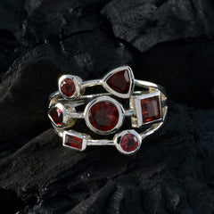 Garnet Hepta French 925 Silver Red Gems Featherlight Sophisticated Ring Jewellery