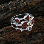 Garnet Hepta French 925 Silver Red Gems Featherlight Sophisticated Ring Jewellery