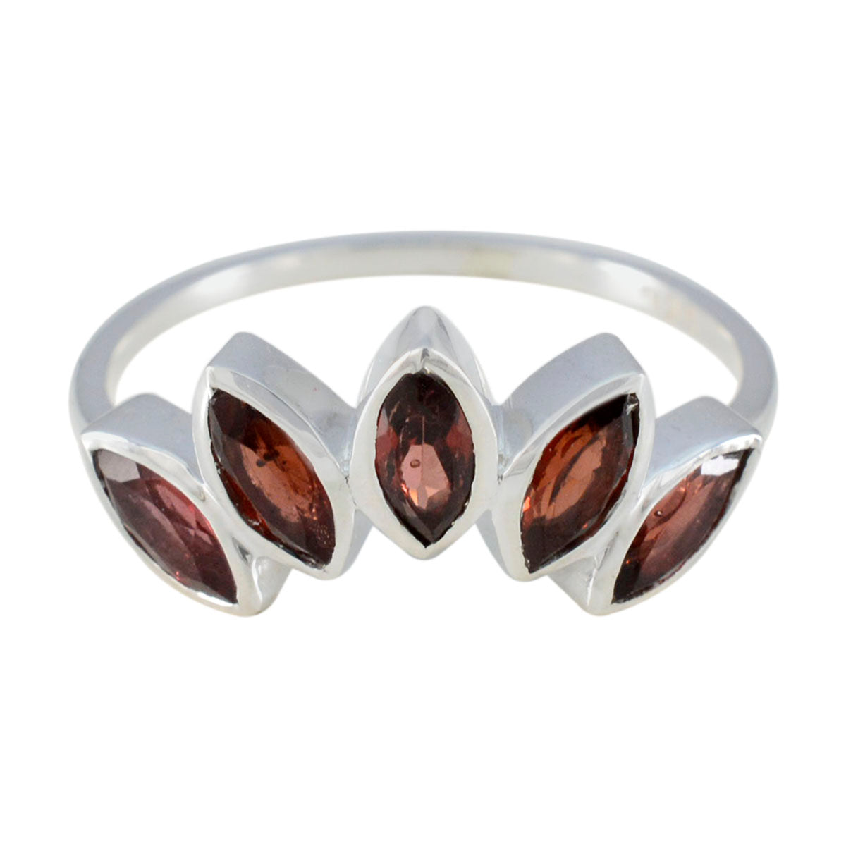 Garnet Penta Turkish 925 Silver Red Gemstone Delicate crown Ring Jewellery