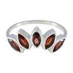 Garnet Penta Turkish 925 Silver Red Gemstone Delicate crown Ring Jewellery