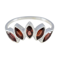 Garnet Penta Turkish 925 Silver Red Gemstone Delicate crown Ring Jewellery