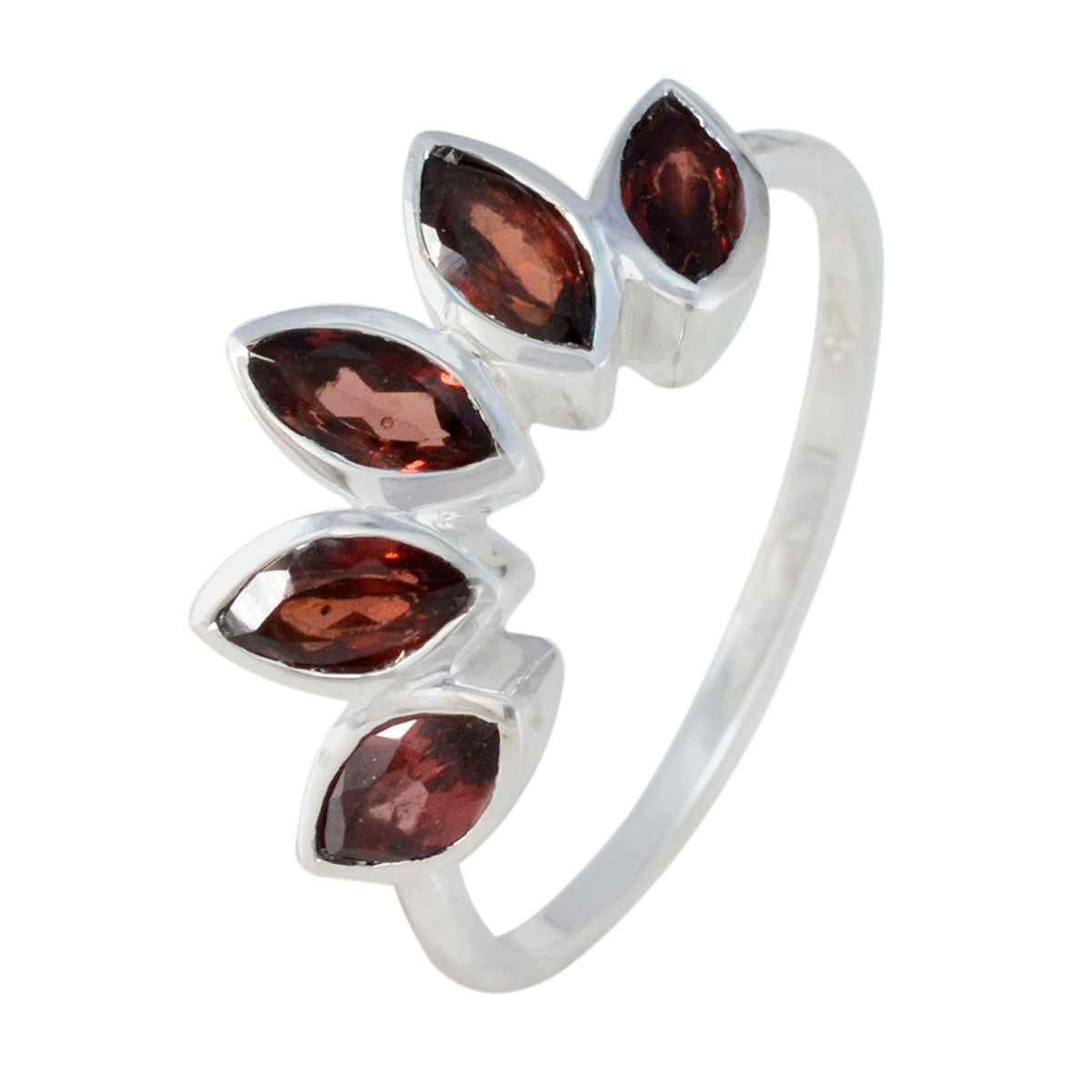 Garnet Penta Turkish 925 Silver Red Gemstone Delicate crown Ring Jewellery