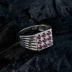 Garnet navratna Egyptian Silver Red Gemstones Eye catching Trendy Ring Jewellery