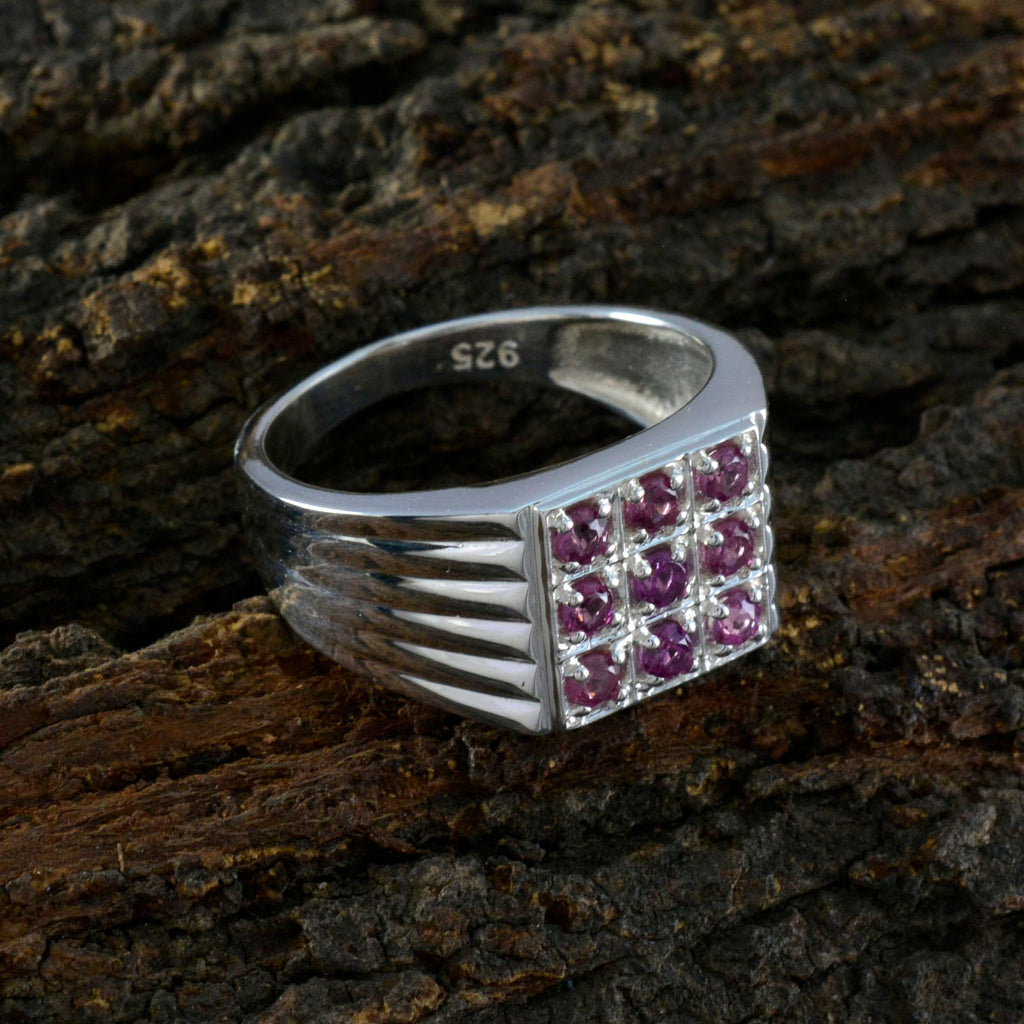 Garnet navratna Egyptian Silver Red Gemstones Eye catching Trendy Ring Jewellery