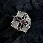 Garnet Penta German 925 Silver Red Gemstone Eye catching Contemporary Ring Jewellery