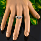 Garnet Penta German 925 Sterling Silver Red Gemstones Slim Romantic Ring Jewelry