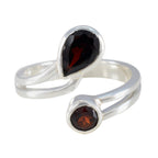 Garnet Toi et Moi Egyptian Sterling Silver Red Gemstone Tiny Feminine Ring Jewellery