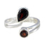 Garnet Toi et Moi Egyptian Sterling Silver Red Gemstone Tiny Feminine Ring Jewellery