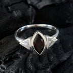 Garnet Trilogy Japanese Silver Red Gemstones Whisper thin Luxurious Ring Jewellery