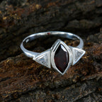 Garnet Trilogy Japanese Silver Red Gemstones Whisper thin Luxurious Ring Jewellery