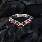Garnet multiple American Silver Red Gems Dainty Feminine Ring Jewelry