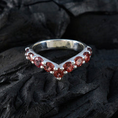 Garnet multiple American Silver Red Gems Dainty Feminine Ring Jewelry