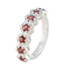 Garnet Hepta Japanese 925 Sterling Silver Red Gemstones Whisper thin Contemporary Band Jewelry