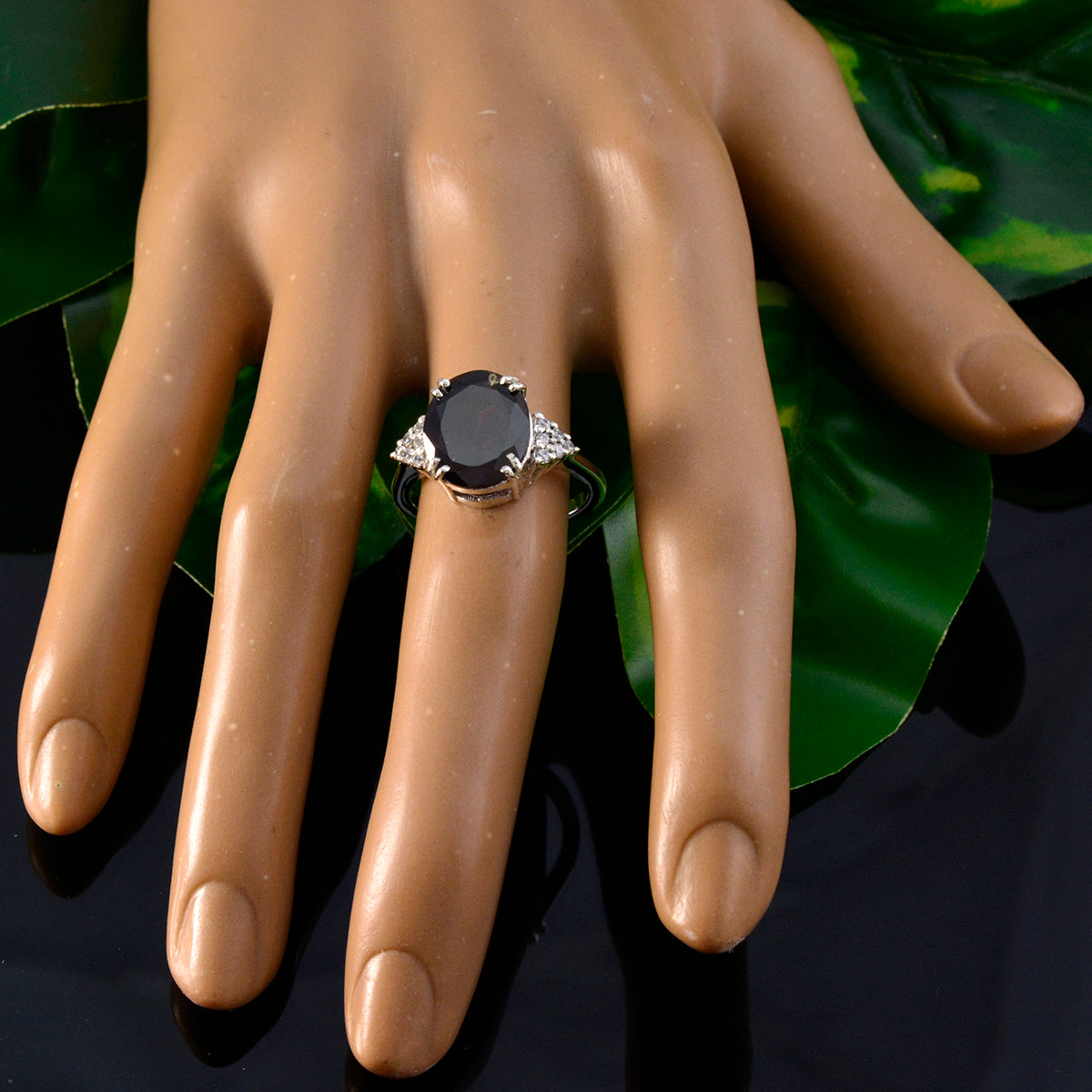 Garnet Halo Russian 925 Silver Red Gemstones Tiny Sophisticated Ring Jewellery