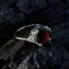 Garnet Halo Russian 925 Silver Red Gemstones Tiny Sophisticated Ring Jewellery