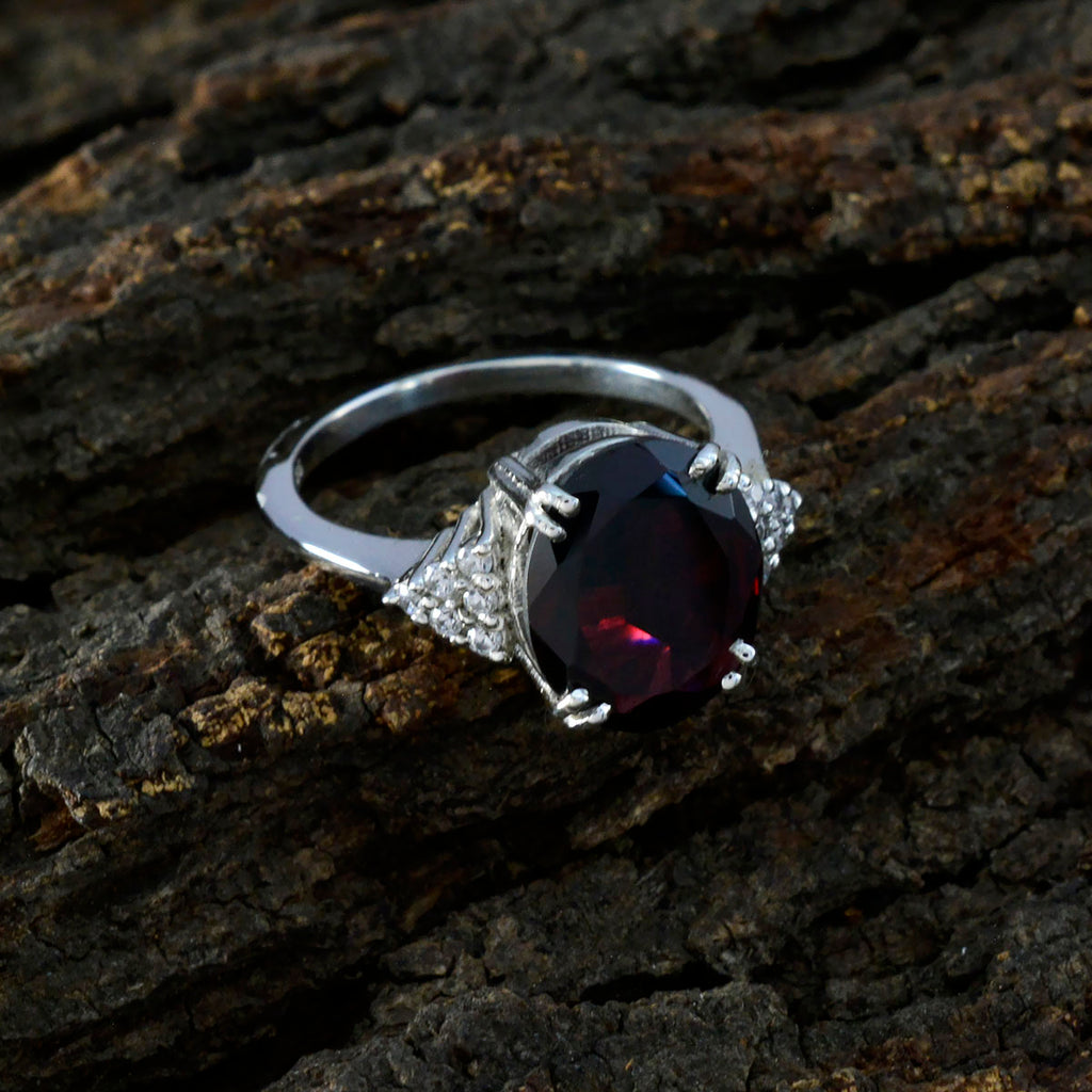 Garnet Halo Russian 925 Silver Red Gemstones Tiny Sophisticated Ring Jewellery