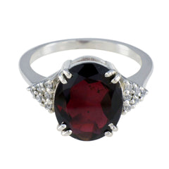 Garnet Halo Russian 925 Silver Red Gemstones Tiny Sophisticated Ring Jewellery