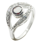 Garnet Halo Egyptian 925 Sterling Silver Red Gemstones Featherlight Fairytale Ring Jewellery