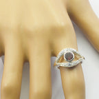 Garnet Halo Egyptian 925 Sterling Silver Red Gemstones Featherlight Fairytale Ring Jewellery