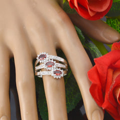 Amethyst-Trilogie, deutsches 925er Silber, violette Edelsteine, essentieller zeitgenössischer Ringschmuck