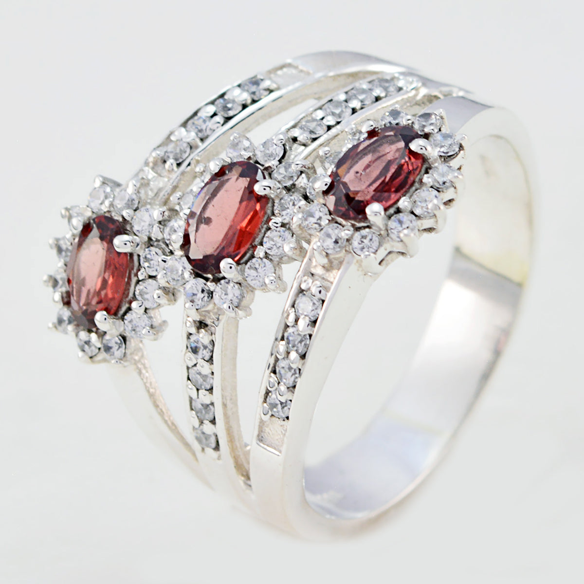 Amethyst Trilogy German 925 Silver Purple Gems Essential  Contemporary Ring Jewellery Второстепенное изображение товара