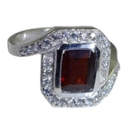 Garnet Halo African Sterling Silver Red Gems Eye catching Contemporary Ring Jewelry