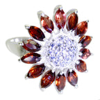Garnet multiple German Sterling Silver Red Gemstones Versatile Abstract Ring Jewellery