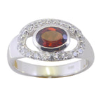 Garnet Halo Japanese Sterling Silver Red Gemstone Whisper thin Artisan Ring Jewelry