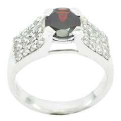 Garnet Halo African 92.5 Silver Red Gemstone Classic Artisan Ring Jewellery