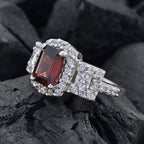 Garnet Halo Moroccan Silver Red Gems Classic Graceful Ring Jewelry