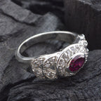 Garnet Halo African 925 Silver Red Gems Classic Contemporary Ring Jewelry