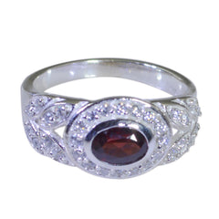 Garnet Halo African 925 Silver Red Gems Classic Contemporary Ring Jewelry