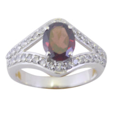 Garnet Halo Indian 92.5 Silver Red Gems Tiny Contemporary Ring Jewelry