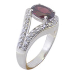 Garnet Halo Indian 92.5 Silver Red Gems Tiny Contemporary Ring Jewelry