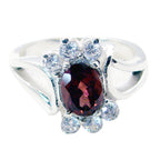 Garnet Halo Egyptian Silver Red Gems Featherlight Graceful Ring Jewelry