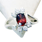 Garnet Halo Egyptian Silver Red Gems Featherlight Graceful Ring Jewelry