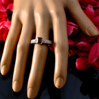 Garnet Halo French 925 Sterling Silver Red Gemstones Minimal Sophisticated Ring Jewellery